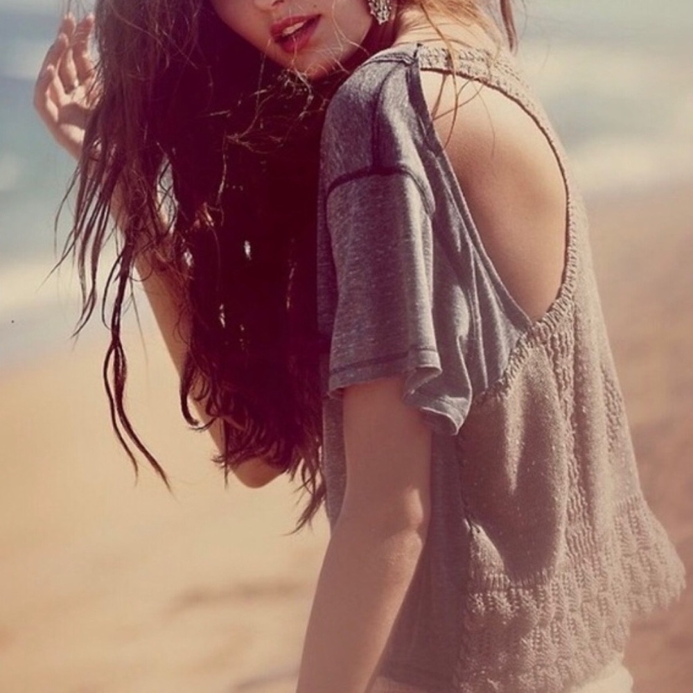 Free People ‘Crochet Diamond tee’